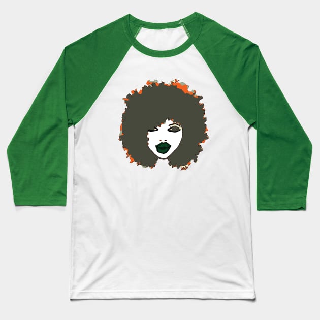 Afro Cute Natural Hair Baseball T-Shirt by EllenDaisyShop